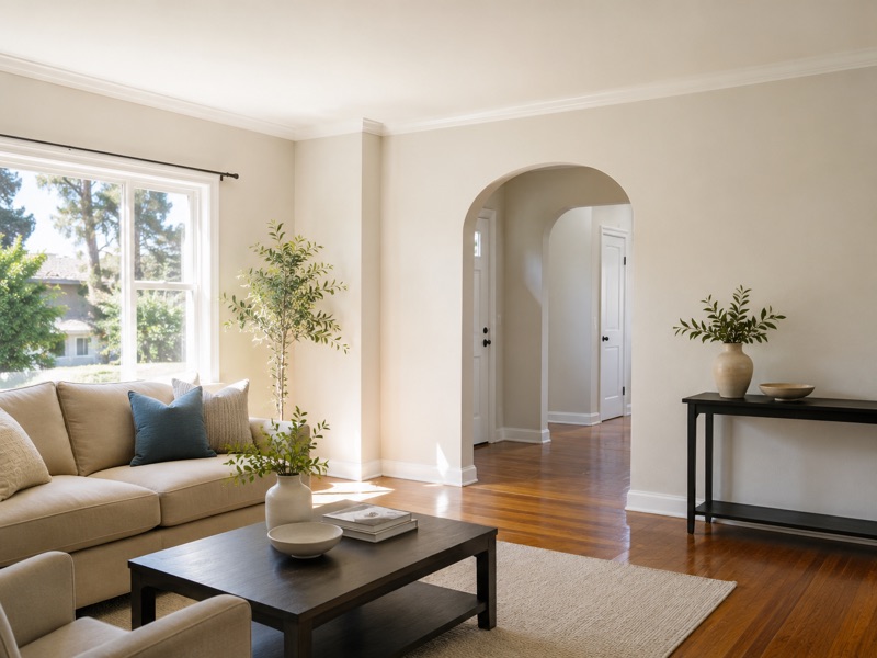 Freshly painted living room, interior painting in Burbank CA